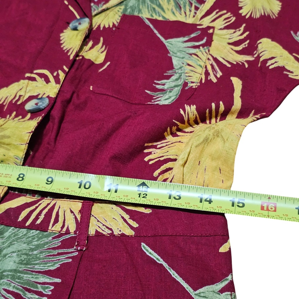 Free People Malibu Romper Womens XS Burgundy Linen Blend Short Sleeve Playsuit - Picture 8 of 8